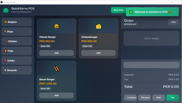 Fast Food (POS) Point Of Sale System